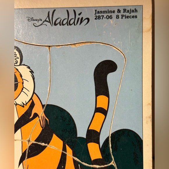 Playskool Wood Tray Disney Aladdin Jasmine & Rajah Wooden Puzzle #287-06 8 Pc - Picture 4 of 7